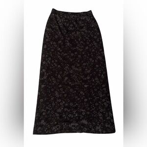 Studio M Black Floral Jacquard Maxi Skirt